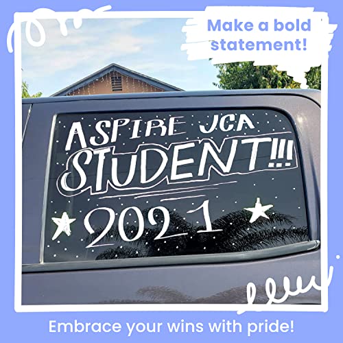 White Jumbo Chalk Markers - 15mm Window Markers | Pack of 4 White Pens - Use on Cars, Chalkboard, Whiteboard, Blackboard, Glass, Bistro | Loved by Chalkola