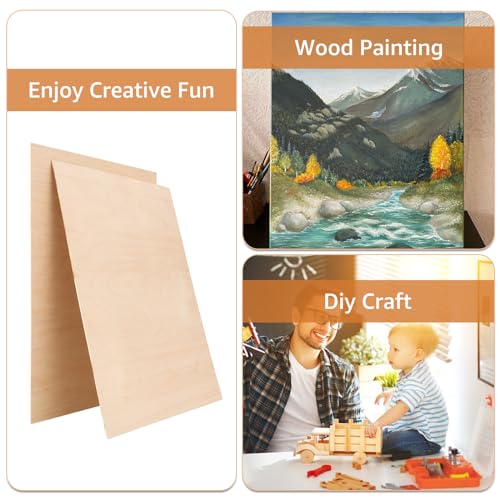 10Pcs 16 x 12 x 1/8 Inch Baltic Birch Plywood Sheets Unfinished Plywood Sheet for Arts and Crafts, Painting, Pyrography, Wood Engraving, Wood