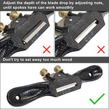 KOOTANS 2pcs 9" 10" Adjustable Spokeshave, with Replacement Blades and 4-Way Rasp File, Manual Planer with Flat Base, Perfect for Planing Trimming, KOOTANS