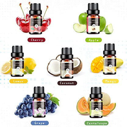Fruity Essential Oils Set - TOP 14 Fragrance Oil for Diffusers, Candle Making Includes Strawberry, Apple, Pineapple, Cucumber Melon, Cherry, Mango,