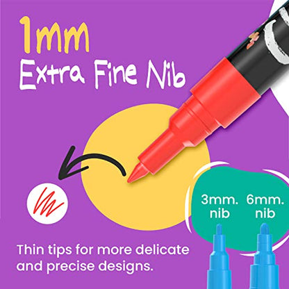 Extra Fine Tip Liquid Chalk Markers (10 Pack) with Gold & Silver - Dry Erase Marker Pens for Blackboard, Windows, Chalkboard Signs, Bistro - 1mm Tip - WoodArtSupply