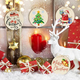 Wooden Christmas Tree Ornaments to Paint Christmas Thanksgiving Decoration Cutouts Unfinished 24PCS 3.5 x 3.5 inches, DIY Blank Unfinished Christmas Sophena