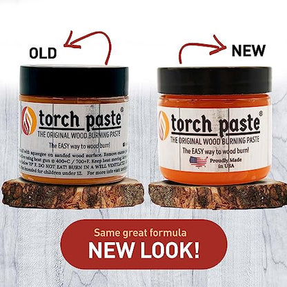 Torch Paste - The Original Wood Burning Paste | Made in USA | Heat Activated Non-Toxic Paste for Crafting & Stencil Wood Burning | Accurately &