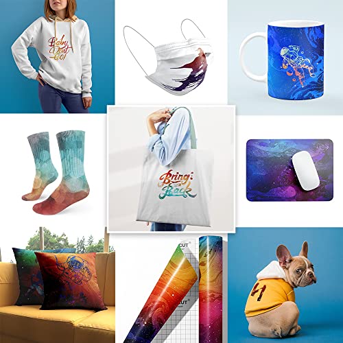 WOWOCUT Infusible Transfer Ink Sheets, Galaxy Heat Transfer Paper 12 Packs, 12"X12" Rainbow Sublimation Sheet for Cricut Machine DIY T-Shirt for Girls,Mugs,Canvas Tote