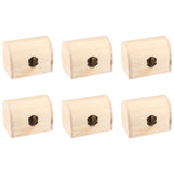 Healifty 6 Pcs Unfinished Treasure Chest Table Top Chest Graffiti Supplies Storage Lock Case Travel Jewlery Case Trinket Antique Decor Wood Case Healifty