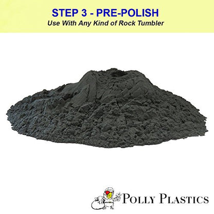 Polly Plastics Rock Tumbler Grit and Polish Refill Media Kit | 4-Steps Supplies for Tumbling and Polishing Stones and Gems | Professionals Adults and - WoodArtSupply