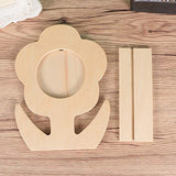 EXCEART Photo Frames 5pcs Unfinished Wood Photo Frame Blank Wooden Picture Frame Flower Shaped Painting Display Holder for DIY Crafts Office Home EXCEART