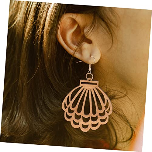 VILLCASE 3 Sets Wooden Geometric Earrings Leather Earring Making Kit African Earrings for Women Unfinished Wood Earrings Wooden Jewelry DIY Kits VILLCASE