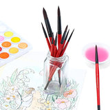 Transon Round Paint Brush Set 9pcs Synthetic Sable Hair for Acrylic Painting Watercolor Painting Gouache Ink Craft and Detail Painting TRANSON