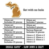 Michigan State Silhouette Mini Wood Shape Charms Jewelry DIY Craft - 12mm (26pcs) - No Hole Sniggle Sloth