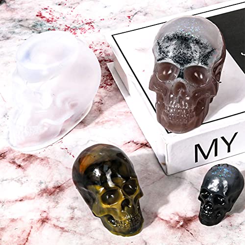 Skull Resin Mold Silicone,3-Pack (Large+Medium+Small) Silicone Skull Candle Molds Kit for Epoxy Resin,Candle,Ice Cube,Wax Melt,3D Resin Skull Molds - WoodArtSupply