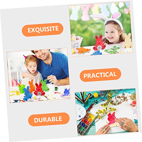 Holibanna 10pcs Handmade Rabbit Material Farmhouse Easter Egg Table Signs Unfinished Bunny Decor Easter Table Decor Tray Decor Unfinished Bunny Table Holibanna