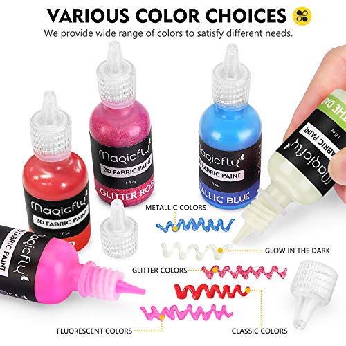 Magicfly Acrylic Paint 12 Colours/473ml, Large Bottles Acrylic Paint Set  Rich Pigment Colours for Artists, Beginners, Amateurs on Glass, Stone