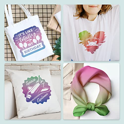 KASYU Smart Matless Infusible Ink Transfer Sheets -12 Sheets 12" x 11.8" Gradient Color Sublimation Transfer Paper for Cricut Mug Press, Silhouette KASYU