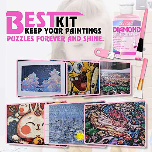 sevgili Diamond Painting Sealer Kits 240ML with Brushes, Diamond Art Sealer Puzzle Glue Diamond Painting Accessories and Tools,Diamond Painting Kits sevgili