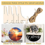 12 Inch Wood Circles for Crafts, 10Pcs Unfinished Wood Crafts with Holders, DIY Wood Rounds for Cricut Projects, Door Hanger, Wood Burning, Painting, Brmeday