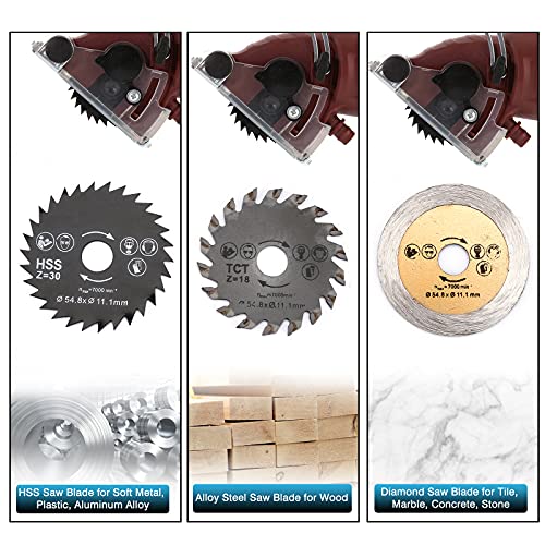 IRONWALLS Mini Circular Saw Set, 400W 3400RMP Multi-Functional Circular Saw Machine with 3PCS Carbide Tipped Blade, 110V Hand-Held Corded Electric IRONWALLS