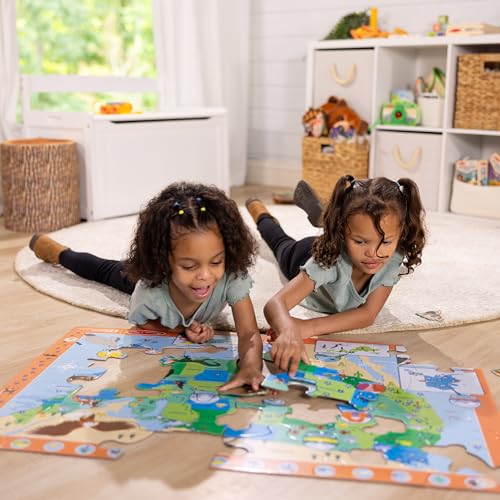 Melissa & Doug National Parks U.S.A. Map Floor Puzzle – 45 Jumbo and Animal Shaped Pieces, Search-and-Find Activities - Kids Preschool Educational Melissa & Doug