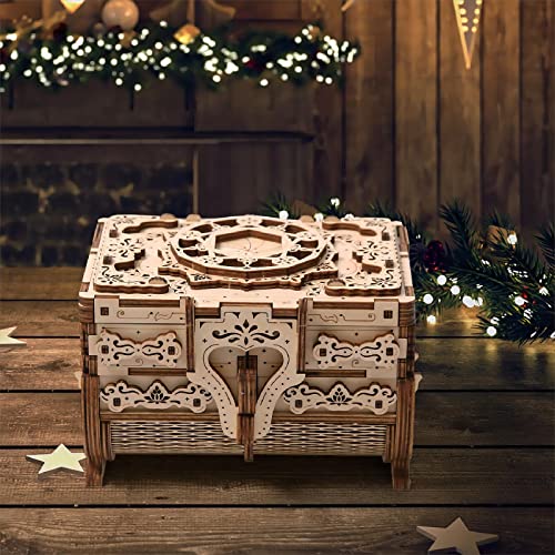 bennama 3D Wooden Puzzles Antique Box - Store Your Jewelry - DIY Gift Box, Brainteaser and Puzzle for Christmas/Birthday,Gifts for Adults and Teens bennama