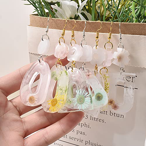 RESINWORLD Multi Piece Dangle Earrings Silicone Mold + 16pcs Variety Geometric Pendant Silicone Molds with Hanging Hole ResinWorld