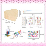 Fennoral 2 Pack Wooden Box Craft Kit for Kids Paint You Own Wooden Jewelry Box DIY Coloring Wooden Treasure Box Arts and Crafts Kit for Girls Art Fennoral