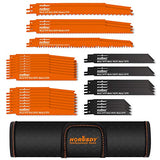 HORUSDY 34-Piece Reciprocating Saw Blades Set, Metal & Woodcutting Saw Blades, Sawzall Blades with Pouch. HORUSDY