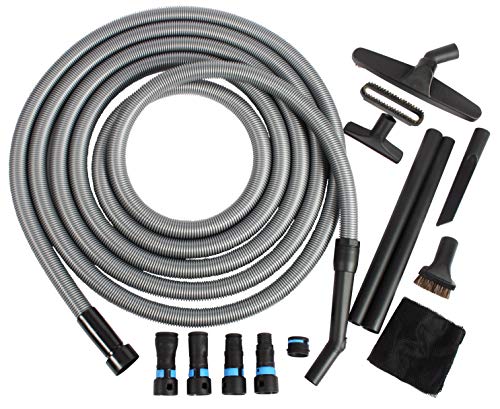 Cen-Tec Systems 95292 Home and Shop Vacuum Expanded Multi-Brand Power Tool Dust Collection Adapter Set and Full Attachment Kit, 30 Ft. Hose, Black Cen-Tec Systems