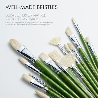 ARTIFY Oil Paint Brushes Set, Acrylic Paint Brushes with Long and Heavy Handle, 15 Pcs Professional Natural Chungking Bristle Paintbrush Set, for Oil - WoodArtSupply