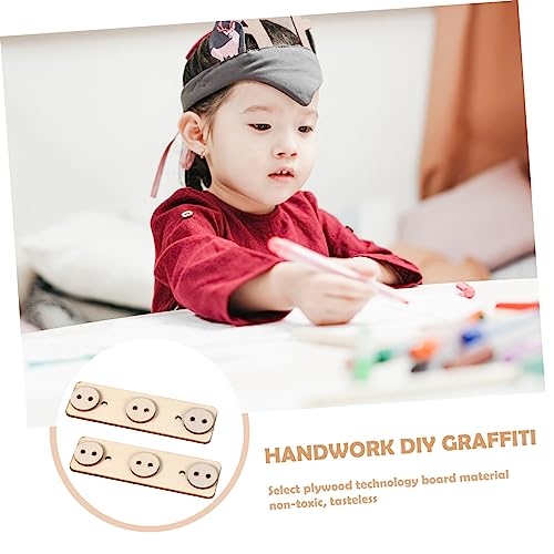 CORHAD 5 Sets Doodle Puzzle Wood Chips Kids Educational Toys Interactive Toys DIY Wooden Chips Graffiti Wooden Chips Wood Decor Toy for Kids Fine CORHAD