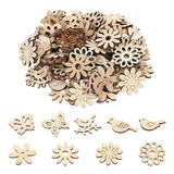 COHEALI Wood Blanks Unfinished Wood Crafts s en en s en Wooden Flowers Soft Wood Tiles COHEALI