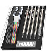 Mr. Pen- Metal Mechanical Pencil Set with Lead and Eraser Refills, 5 Sizes, 0.3, 0.5, 0.7, 0.9, 2mm, Drafting, Sketching, Architecture, Drawing Mr. Pen