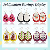 SHUANGART 194 Pcs Sublimation Blank Superfine Glitter Faux Leather Earrings Kit, Blank Vivid Shiny Solid Colors Earrings with Sublimation Paper for WoodArtSupply