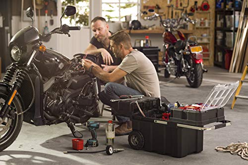 Keter - 241008 Masterloader Resin Rolling Tool Box with Locking System and Removable Bins – Perfect Organization and Storage Chest for Power Drill, Keter