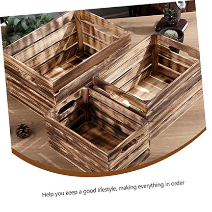 Garneck 1pc Wooden Storage Box Display Basket Storage Bins Bamboo Storage Cabinet Wooden Barrel Planter Unfinished Crates for Craft Wooden Key - WoodArtSupply