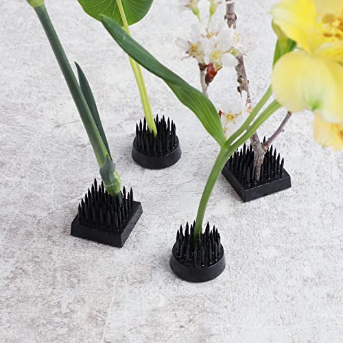 Wazakura 4PCS Black Mini Ikebana Kenzan, Made in Japan, Floral Arranging Pin Frog, Round and Square Flower Holder (Black Mini Kenzan) - WoodArtSupply