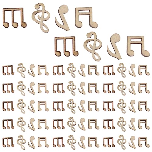 Operitacx 150pcs Wooden Crafts Unfinished Wood Music Notes Tiny Music Note Charms Note Cutout Wooden Music Note to Paint Unfinished Wooden Cutouts Operitacx