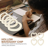 Healifty 4pcs Hollow Heart Wood Piece DIY Ornament Unfinished Heart Ornament Valentines Day Wood Heart Wood Heart Slices Wood Paint Heart Wedding Healifty