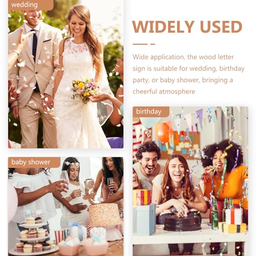 VOSAREA 2pcs Decor Unfinished Letters Cutouts DIY Sign Unfinished Wooden Letter Blank Craft Wooden Letters Wooden Craft Letter Sign Wooden Product VOSAREA