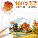 Shuttle Art Painting Canvas Panels, 36 Pack, 5x7, 8x10in (18 of Each), 100% Cotton, Primed White Canvas Boards for Painting, Blank Canvases for Kids, Shuttle Art