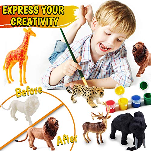 FUNZBO Kids Painting Set - Christmas Gifts for Kids, Arts and Crafts, Art Set with Art Supplies, Painting Tools, and Animal Toys, Toys for Girls, FUNZBO