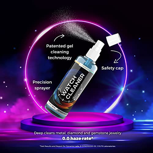 ULTRAVUE Watch Cleaning Kit - Cleans All Watches and Jewelry Including Metals, Crystals and Rubber - 1 x 2oz and 1 x 8oz Watch Cleaner Gel Spray, 3 x ULTRAVUE