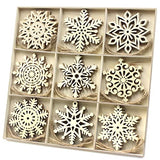 36pcs Large Christmas Wooden Snowflakes Hanging Ornaments DIY Craft Snowflake Wooden Ornaments Unfinished Wood Cutout Christmas Decorations Tree MFLUEEWR