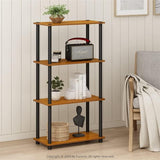 Furinno 4-Tier Multipurpose Display Rack in Light Cherry/Black Furinno