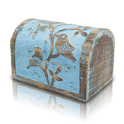 Great Birthday Gift Ideas Handmade Decorative Wooden Jewelry Box Jewelry Organizer Keepsake Box Treasure Chest Trinket Holder Watch Box Storage Lock The Great Indian Bazaar