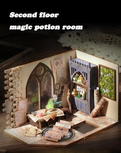 Miniature Dollhouse Kit, DIY Miniature House Kit Wooden Dollhouse Kit, 1:24 Scale Creative Room Magic House Kit 3D Birthday Gift (Off-White)