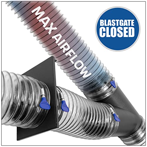 6 Pack of Fulton 4 inch Blast Gates with Double Sided Port – for Use With Dust Collection Machinery - Vacuums with 4 inch Hose Fulton Woodworking Tools