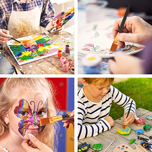 20 Pieces Paint Brushes for Acrylic Painting, Nylon Paint Brushes 1 Inch Wide Flat Paint Brushes Set for Artists Professional Amateurs Gouache & Thinp