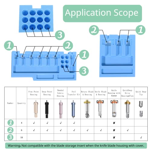 Duryeo Blade Storage Insert for Cricut Maker 3 & Maker, Blades Tray, Drawer Blade Housing and Quickswap Tip Accessories Organizer (Blue,Blades and Duryeo