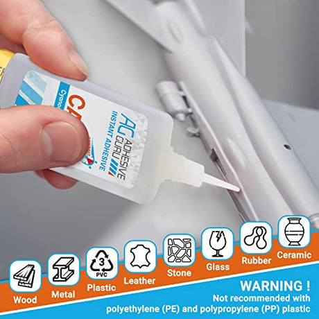 Adhesive Guru CA Glue with Activator Woodworking (2 x 1.7 oz - 2 x 6.76 fl oz) Ca Glue for Woodworking, Cyanoacrylate Glue and Activator (2 Pack) ag adhesive guru