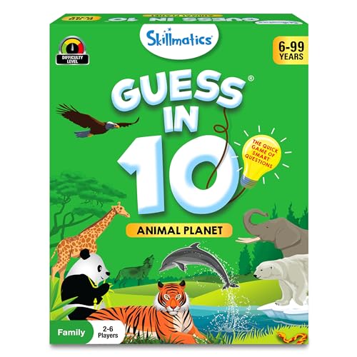 Skillmatics Card Game - Guess in 10 Animal Planet, Perfect for Boys, Girls, Kids, and Families Who Love Toys, Board Games, Gifts for Ages 6, 7, 8, 9 Skillmatics